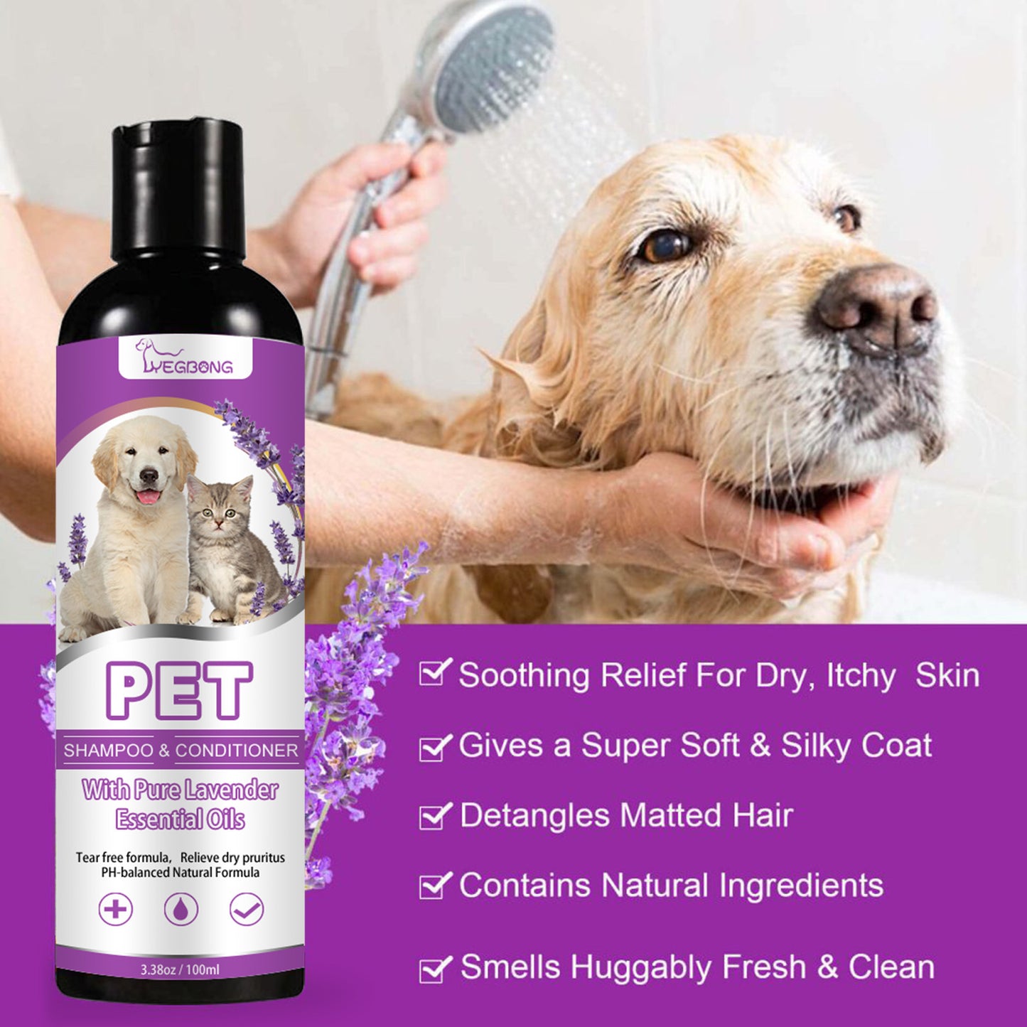 Shampooing peau sèche et sensible | soulage les démangeaisons et repousse les parasites | 100ml