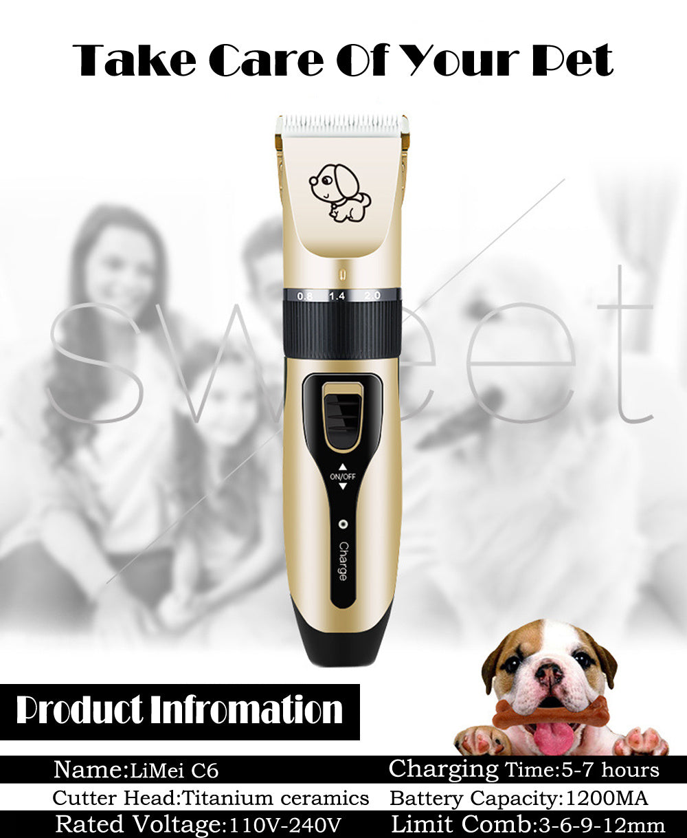 Tondeuse Électrique Professionnelle pour Animaux - Jaune Doré