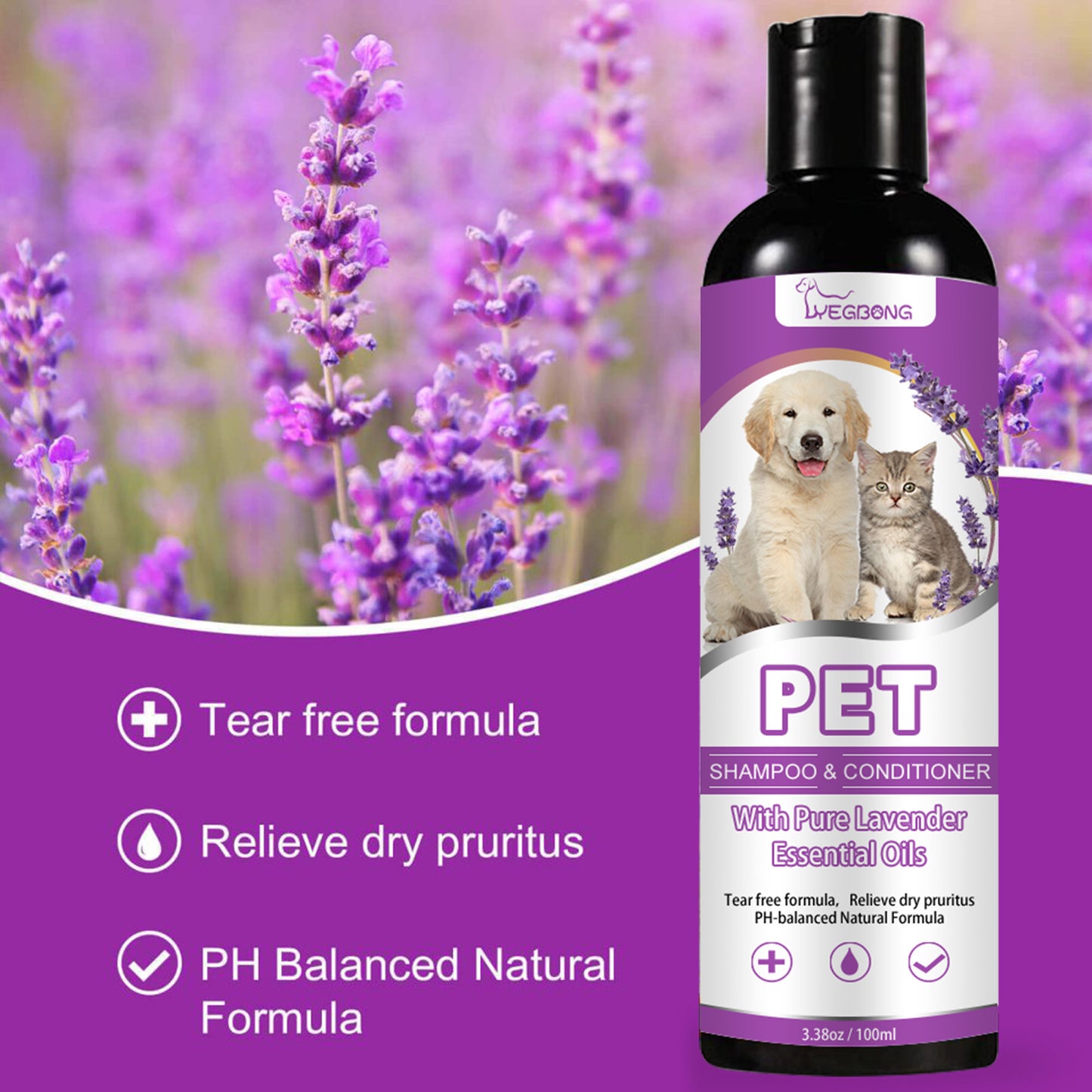 Shampooing peau sèche et sensible | soulage les démangeaisons et repousse les parasites | 100ml