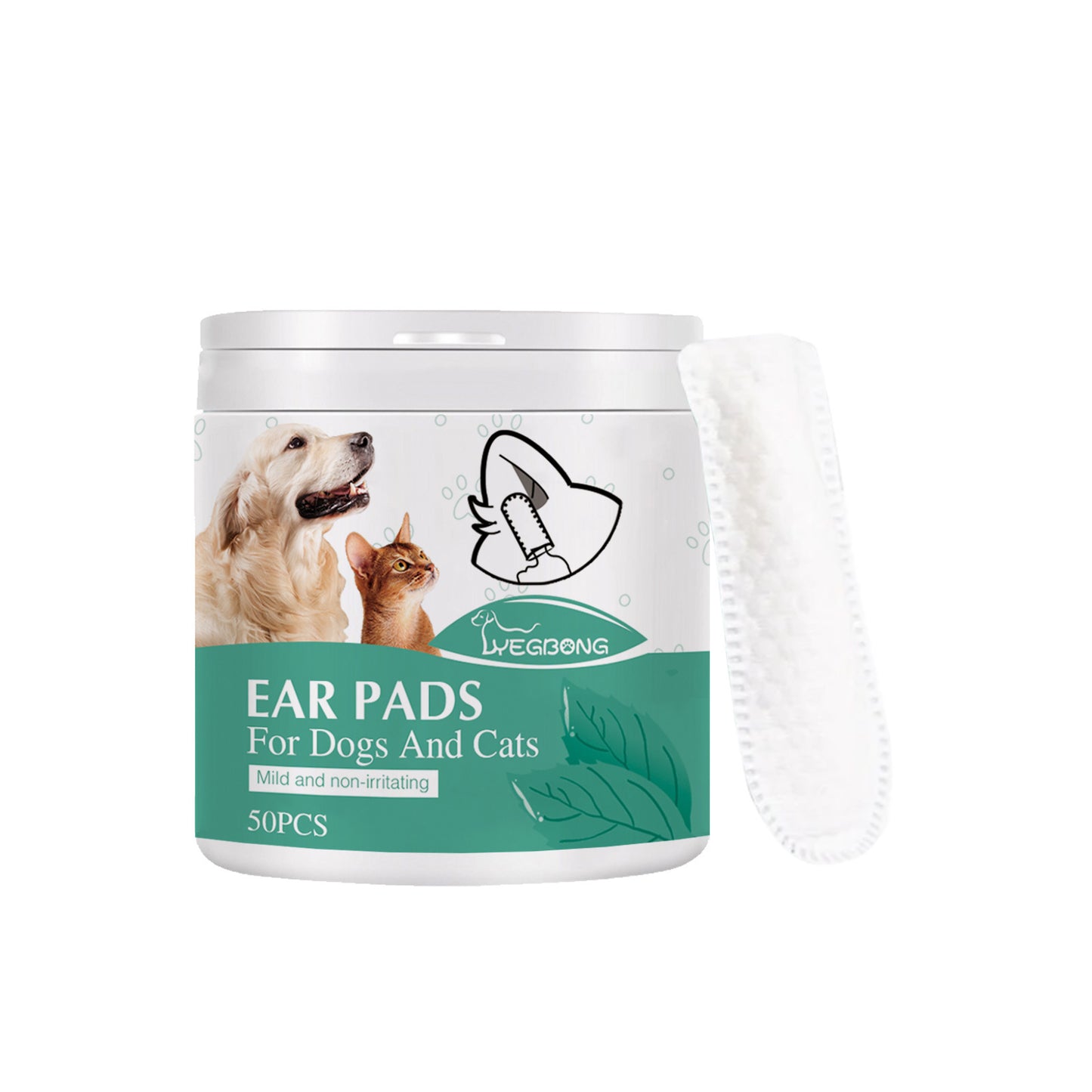 Gant/tampons de nettoyage pour les oreilles chien et chat