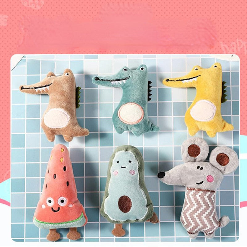 Funny Pet Toys Cartoon Cute Bite Resistant Plush Toy Pet Chew Toy For
