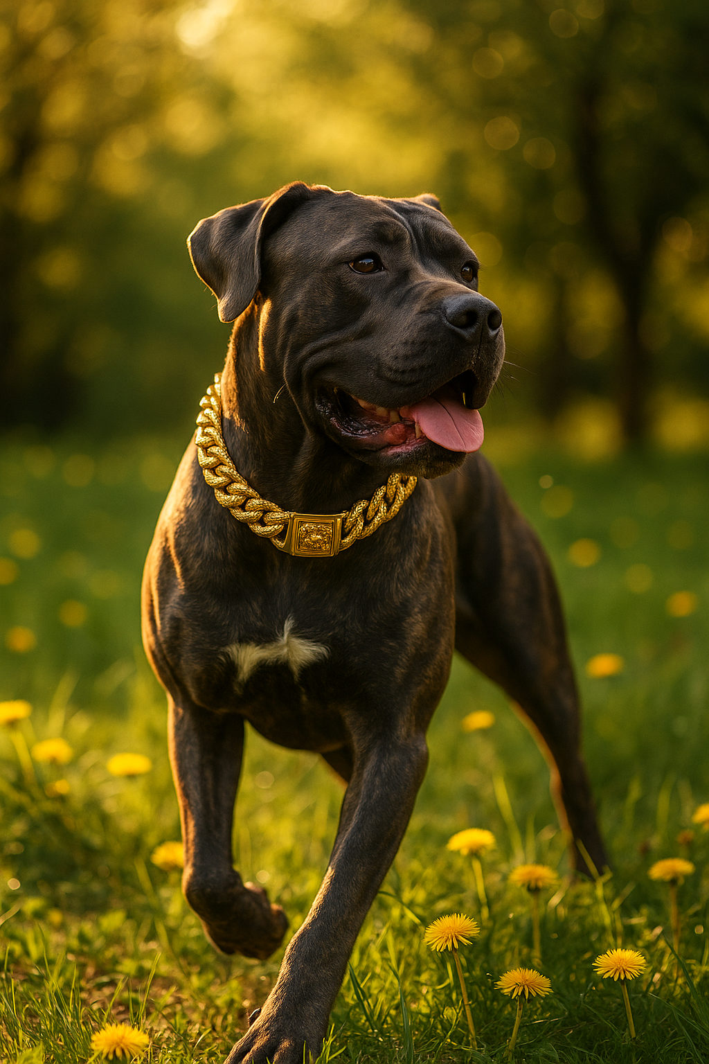 Pack Élégance – Collier chaîne doré + Laisse tricolore 60 cm – Bagh & Rox