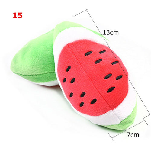 1Pc Pet toys Fruit Animals Cartoon Dog Toys Stuffed Squeaking Pet Toy