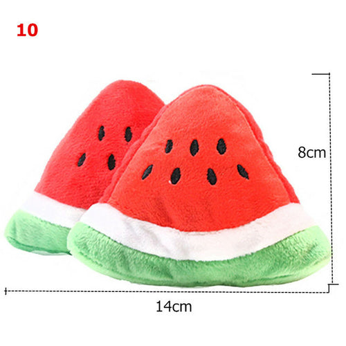 1Pc Pet toys Fruit Animals Cartoon Dog Toys Stuffed Squeaking Pet Toy