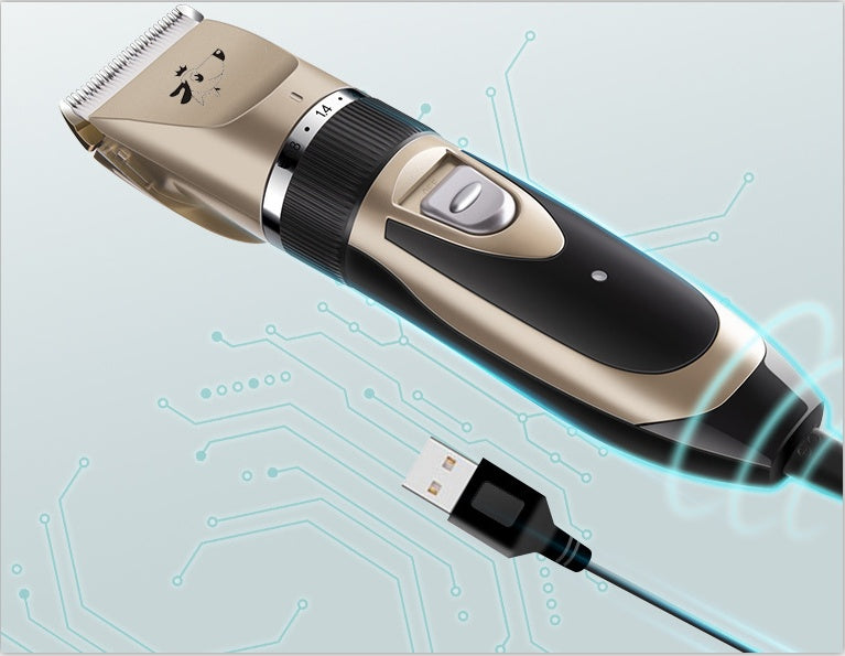 Tondeuse Électrique Professionnelle pour Animaux - Jaune Doré