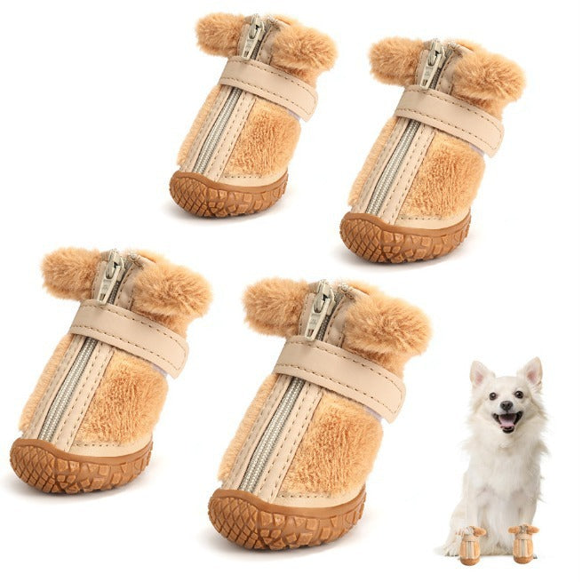 Bottines d’Hiver en Peluche pour Chiens : Protection et Style