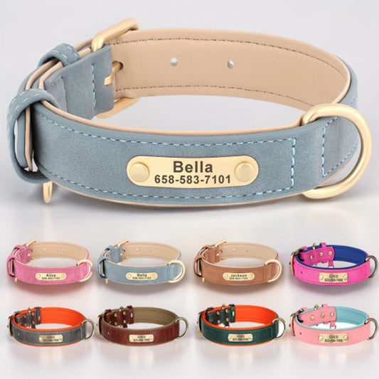 Collier de chien personnalisé Colliers de chien en cuir PU gravés sur mesure gratuits