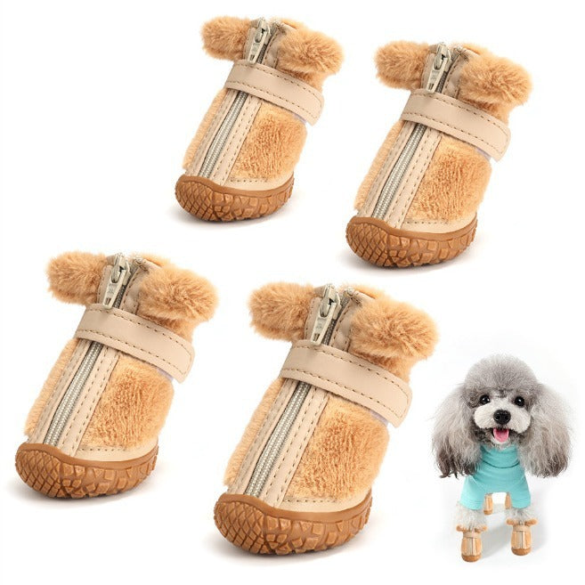 Bottines d’Hiver en Peluche pour Chiens : Protection et Style