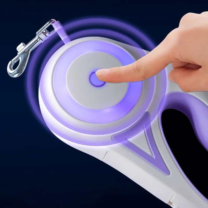Laisse Rétractable avec Système Lumineux - 3m, 5m